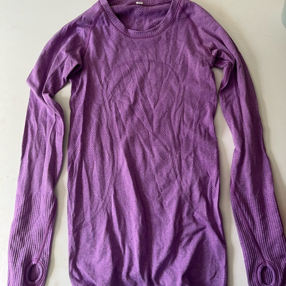 Purple lululemon long sleeve swiftly tech shirt size 2